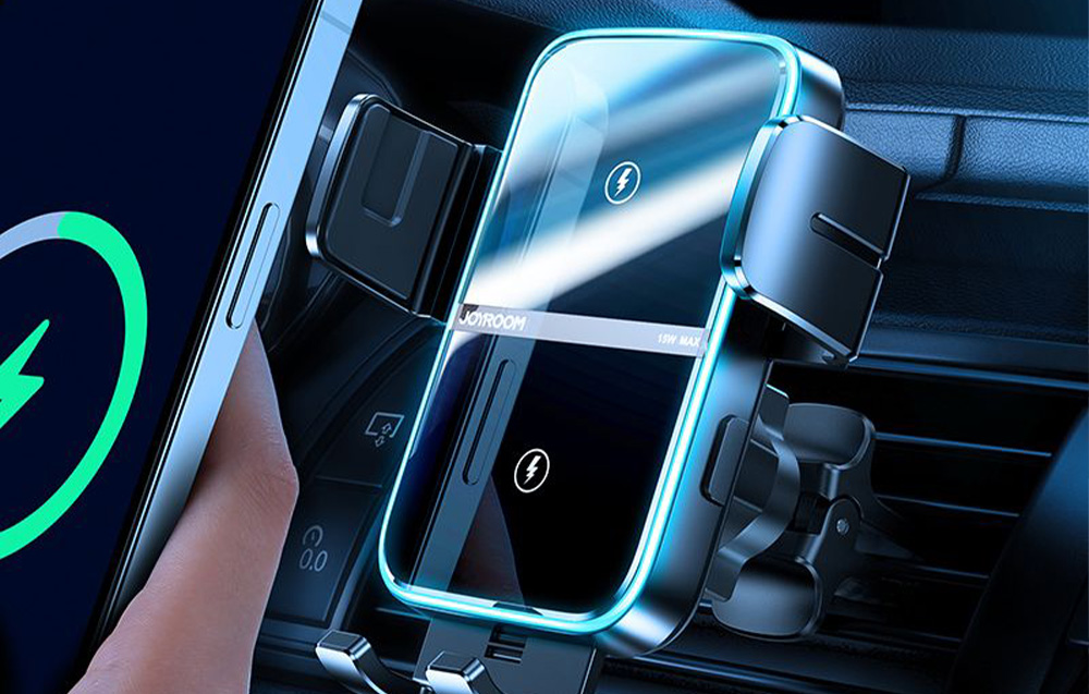 Joyroom JR-ZS246 Car Phone Holder with Qi Inductive Charger 15W, Black | Автоматический... (0)