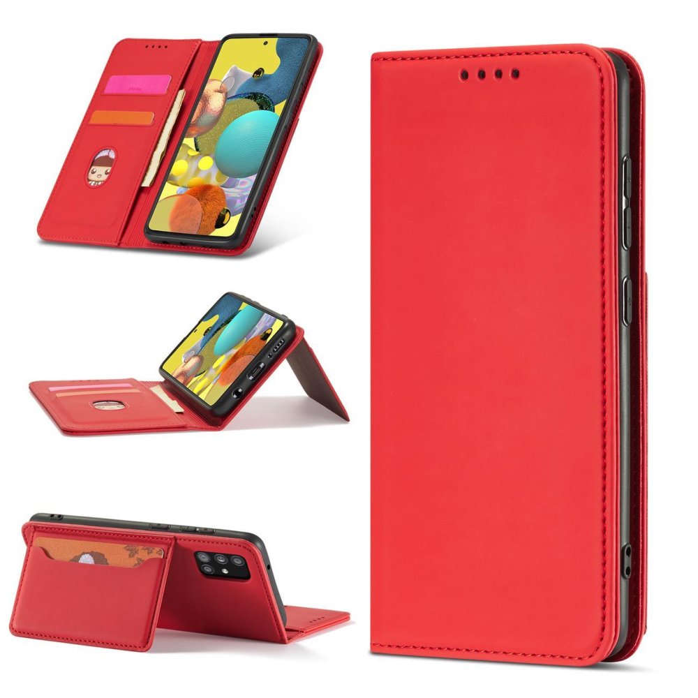 Samsung Galaxy A12 (SM-A125F/DSN) Magnet Card Pouch Wallet Book Case Cover, Red| Чехол для Телефона... (1)