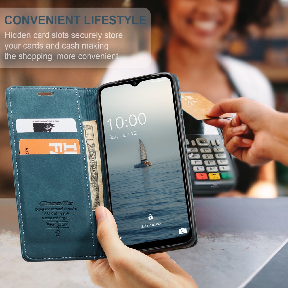 Samsung Galaxy A34 (SM-A346) CASEME Wallet Magnetic Leather Case Cover, Blue | Чехол для Телефона... (7)