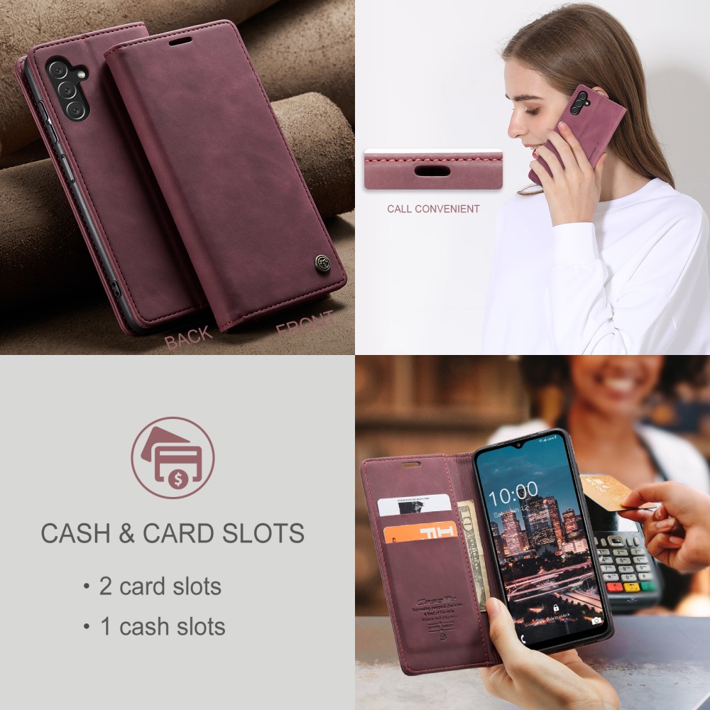Samsung Galaxy A34 (SM-A346) CASEME Wallet Magnetic Leather Case Cover, Wine Red | Чехол для Телефона... (0)