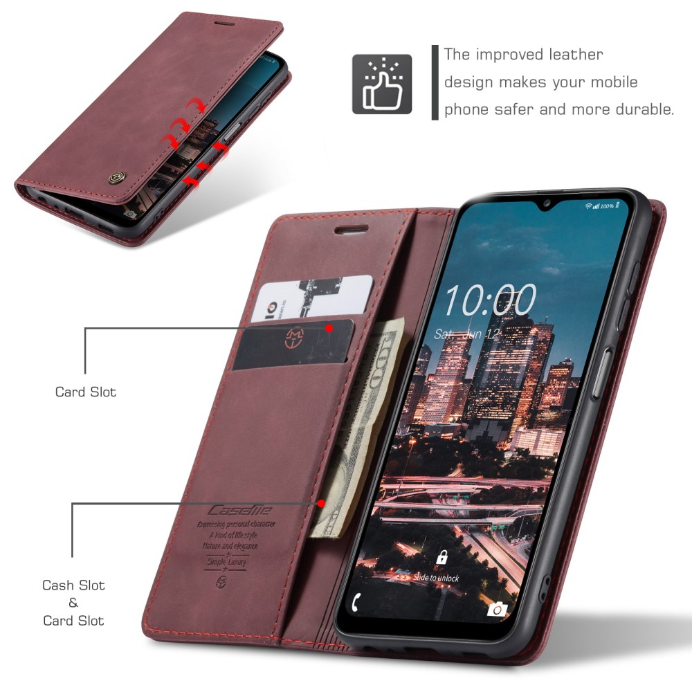 Samsung Galaxy A34 (SM-A346) CASEME Wallet Magnetic Leather Case Cover, Wine Red | Чехол для Телефона... (1)
