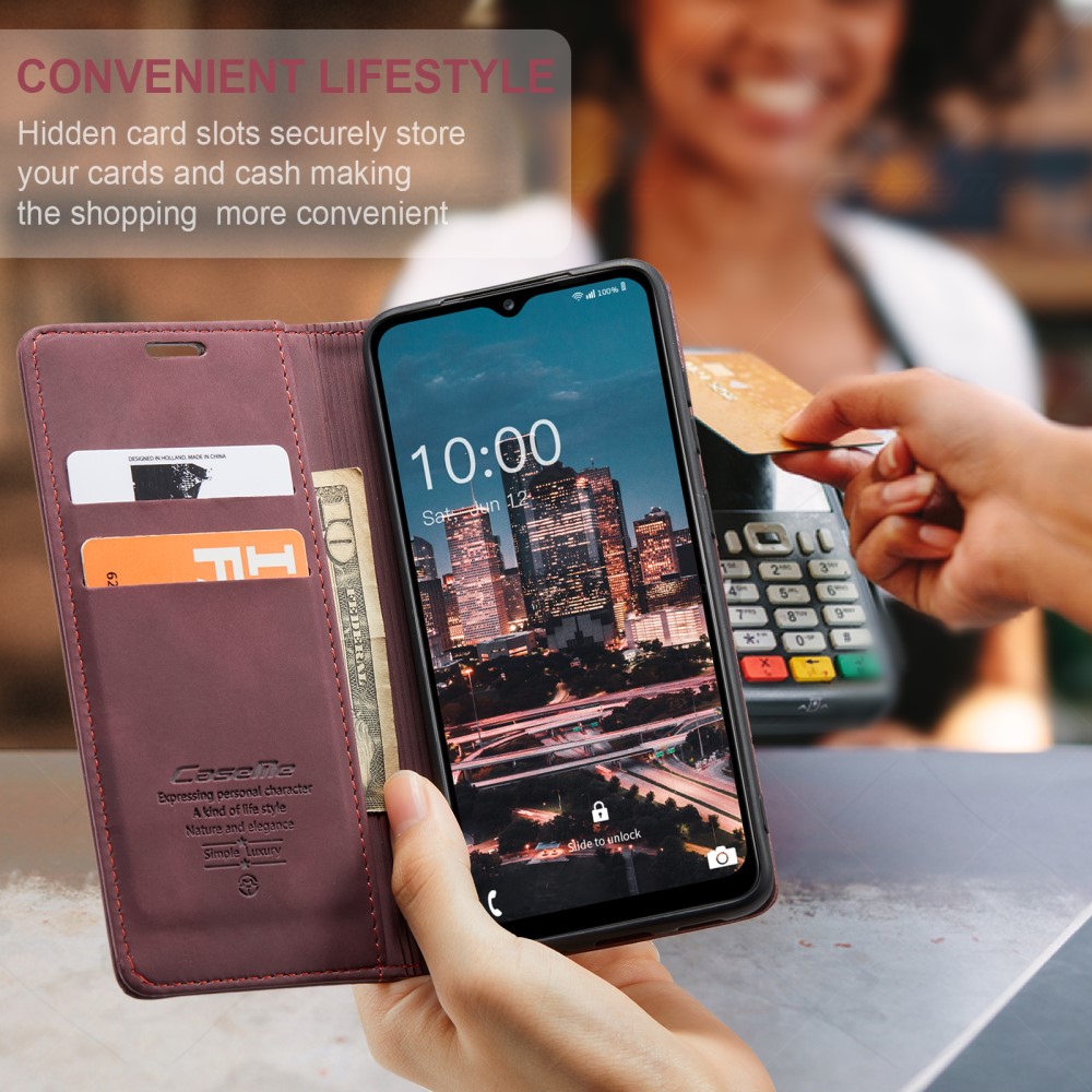 Samsung Galaxy A34 (SM-A346) CASEME Wallet Magnetic Leather Case Cover, Wine Red | Чехол для Телефона... (7)