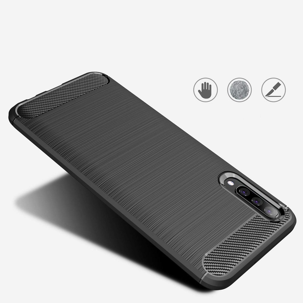 Samsung Galaxy A50 2019 (SM-A505F) Carbon Fiber TPU Case - Black | Чехол для телефона (3)