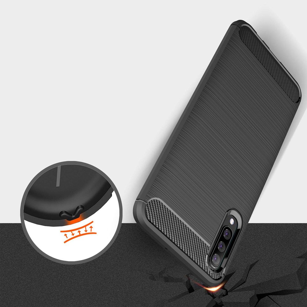 Samsung Galaxy A50 2019 (SM-A505F) Carbon Fiber TPU Case - Black | Чехол для телефона (4)