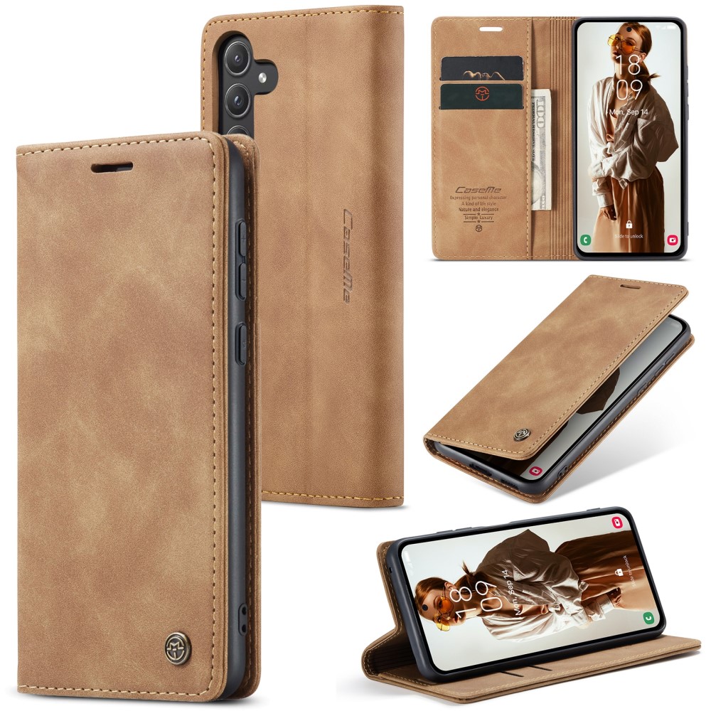 Samsung Galaxy A55 ( SM-A556B/DS ) CASEME Wallet Magnetic Leather Case Cover, Brown | Чехол для... (1)
