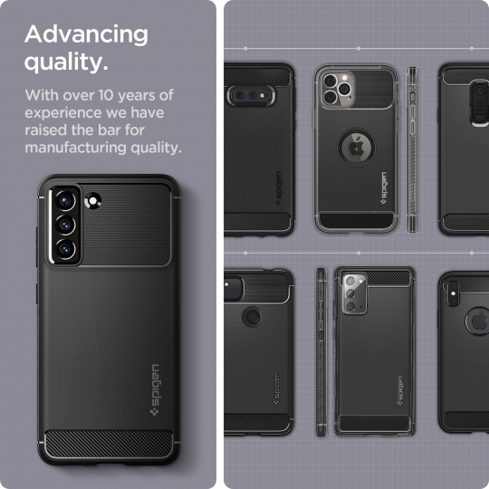 Samsung Galaxy S21 FE 5G (SM-G990B/DS) Spigen Rugged Armor Case Cover, Black | Чехол Кейс Бампер... (0)