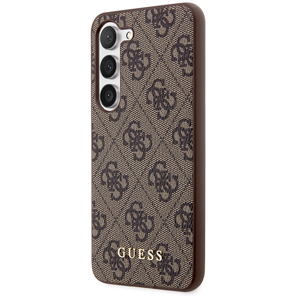 Samsung Galaxy S23 (SM-S911) Guess 4G Metal Gold Logo Case Cover (GUHCS23SG4GFBR), Brown | Чехол Кейс... (0)