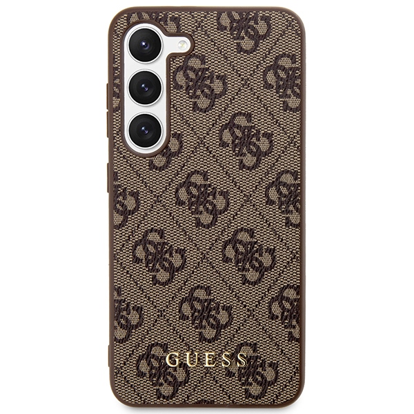 Samsung Galaxy S23 (SM-S911) Guess 4G Metal Gold Logo Case Cover (GUHCS23SG4GFBR), Brown | Чехол Кейс... (1)