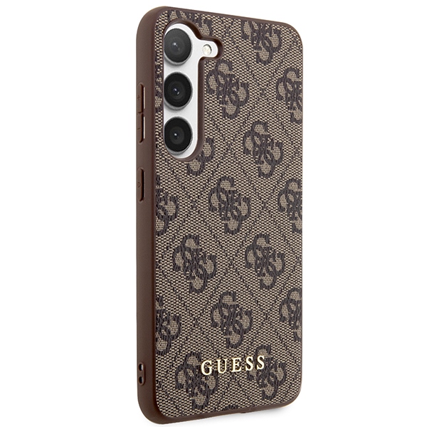 Samsung Galaxy S23 (SM-S911) Guess 4G Metal Gold Logo Case Cover (GUHCS23SG4GFBR), Brown | Чехол Кейс... (2)