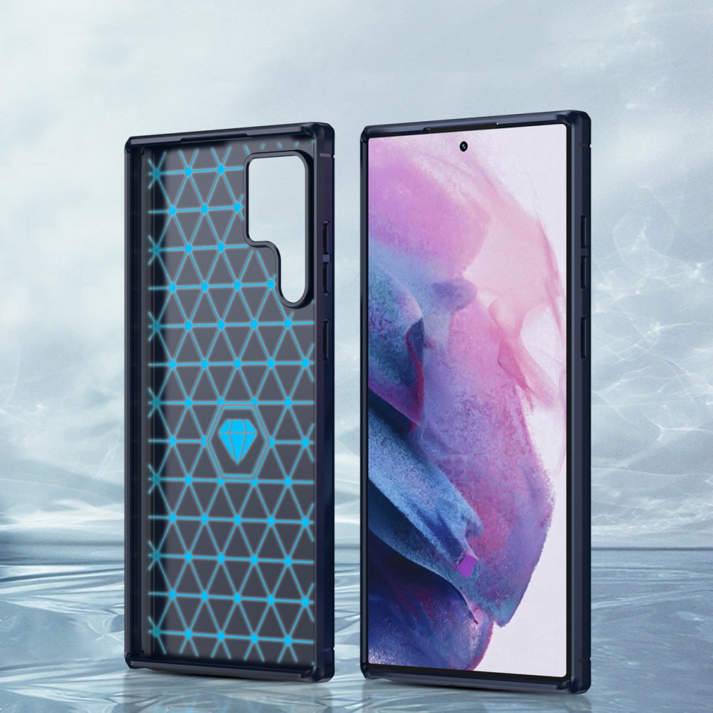 Samsung Galaxy S23 Ultra (SM-S918) Carbon Flexible Cover TPU Case, Blue | Чехол Кейс Кабура для... (0)