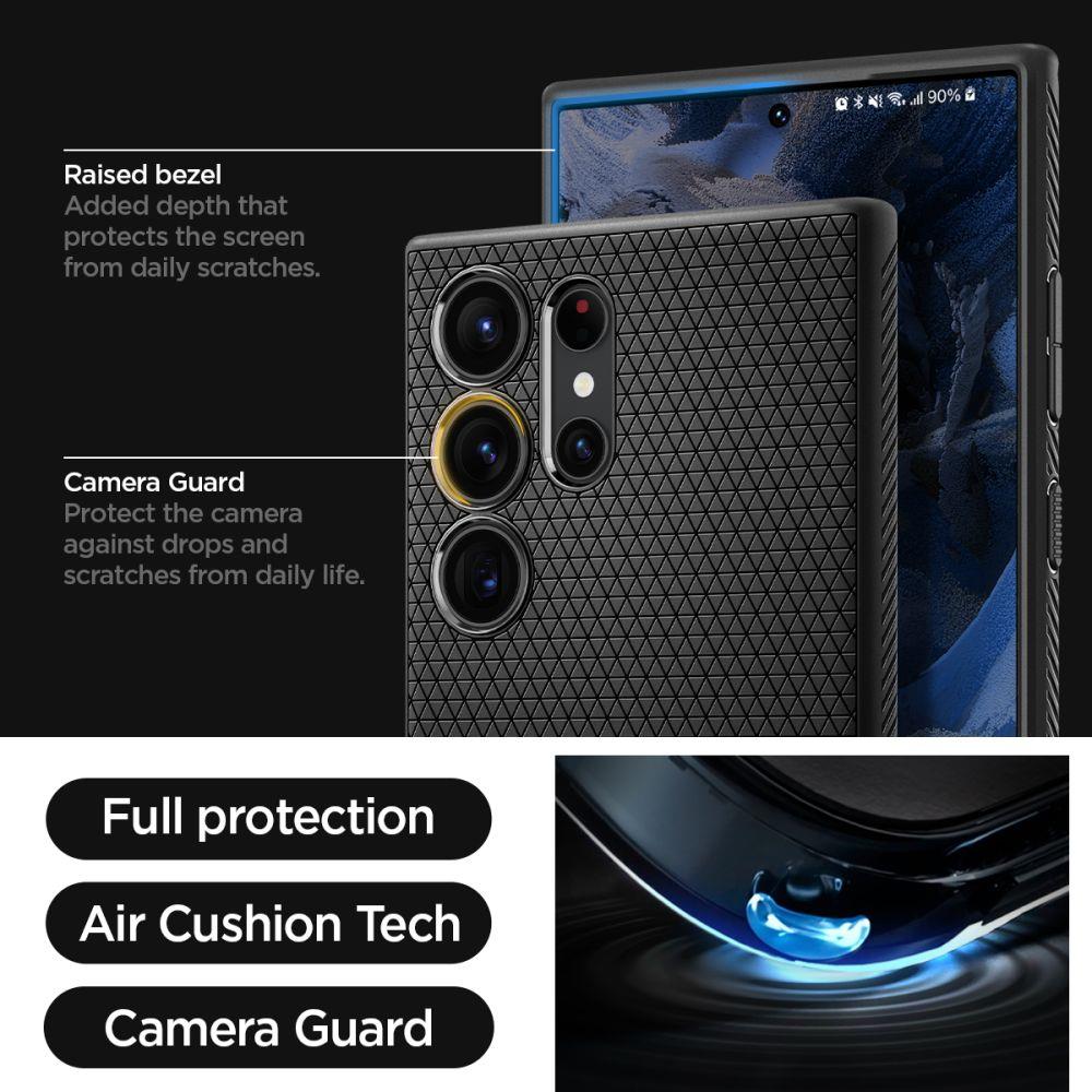 Samsung Galaxy S23 Ultra (SM-S918) Spigen Liquid Air TPU Case Cover, Black | Чехол Кейс Кабура... (0)