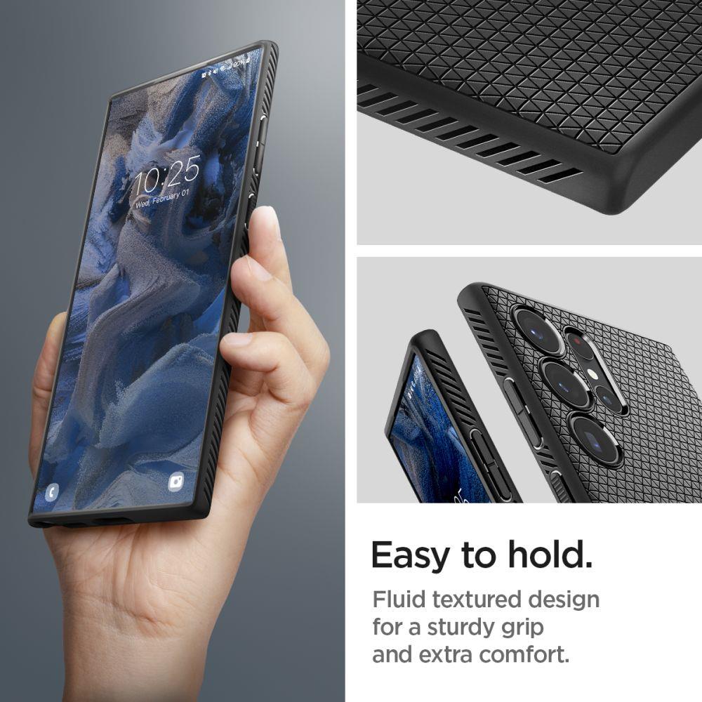 Samsung Galaxy S23 Ultra (SM-S918) Spigen Liquid Air TPU Case Cover, Black | Чехол Кейс Кабура... (1)