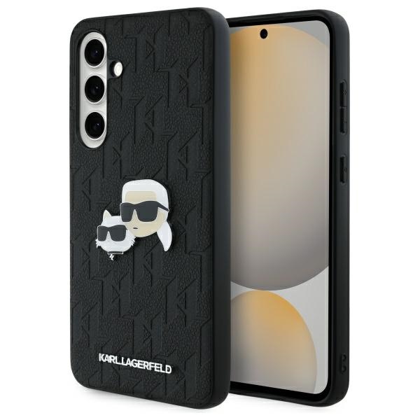 Samsung Galaxy S24 FE ( SM-S721B/DS ) Karl Lagerfeld Monogram Karl&Choupette Head Pin Case Cover, Black | Чехол...
