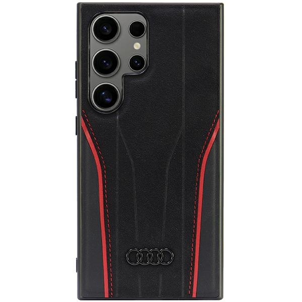 Audi Genuine Leather MagSafe S24 Ultra S928 черный/красный/черно-красный жесткий...