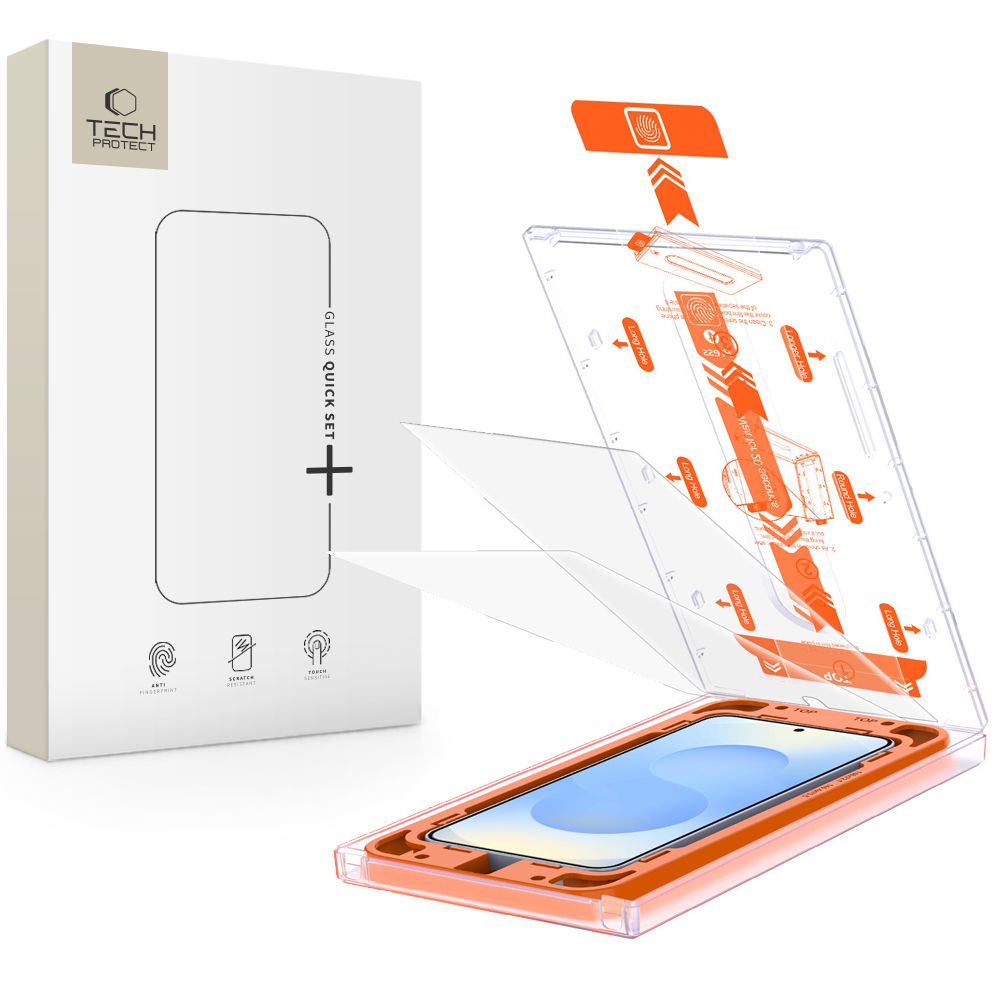 Tech-Protect Quick Set+ защитное стекло для Samsung Galaxy S25 - Прозрачное