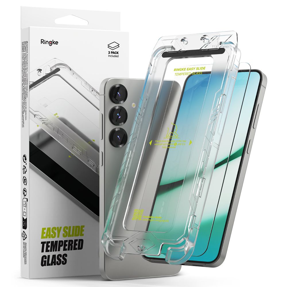 Ringke Easy Slide 2 шт. закаленное стекло для Samsung Galaxy S25