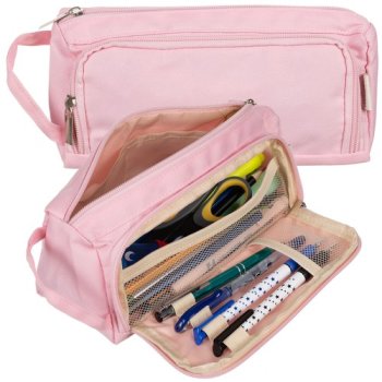 Пенал двойной складной Maaleo 24519, Розовый | Double Extendable Pencil Case
