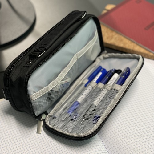 Двойной складной школьный пенал Maaleo 24516, Чёрный | Double Extendable Pencil Case (4)