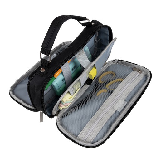 Двойной складной школьный пенал Maaleo 24516, Чёрный | Double Extendable Pencil Case (10)