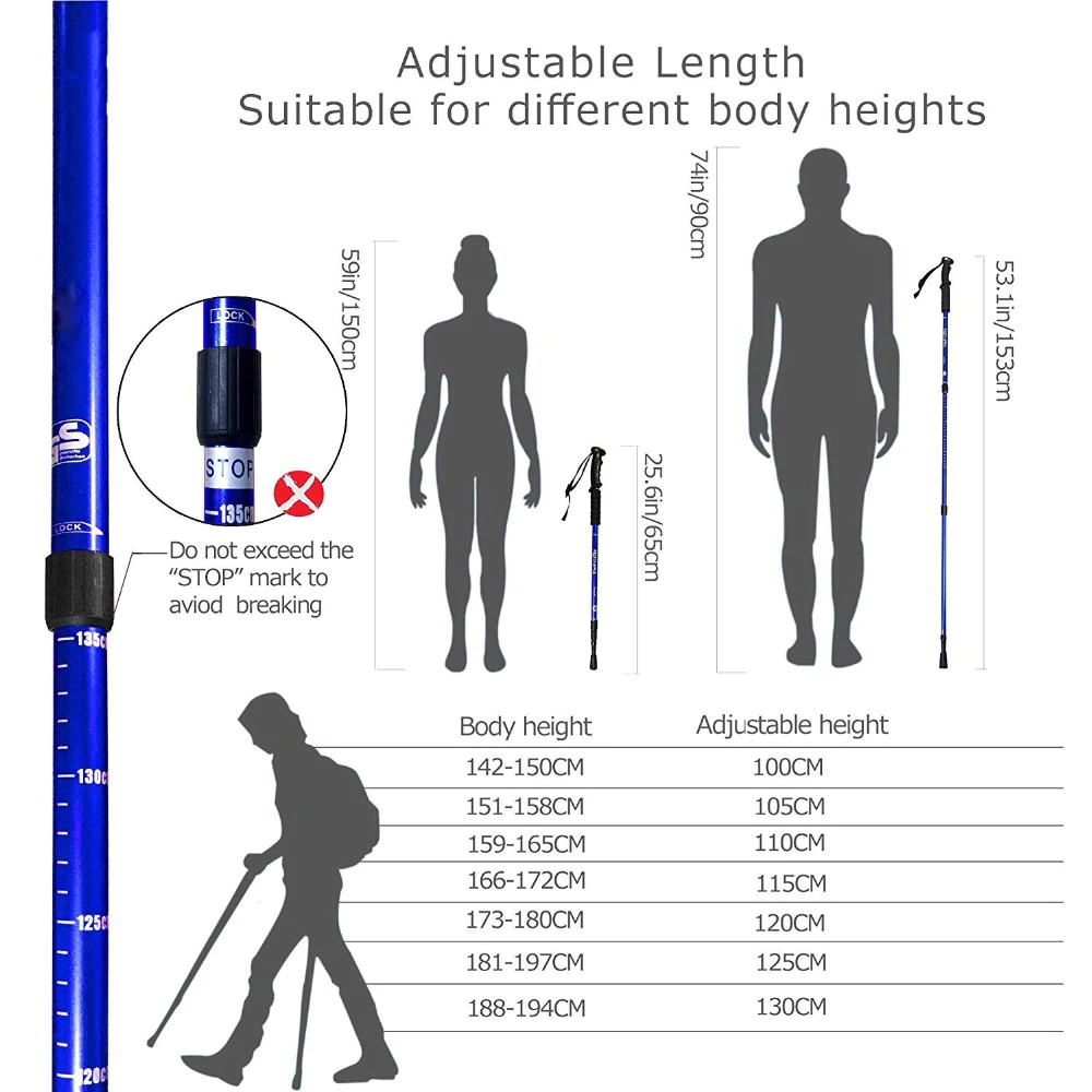 Nordic Walking Pole Stick Set | Скандинавские палки, Чёрные (3)
