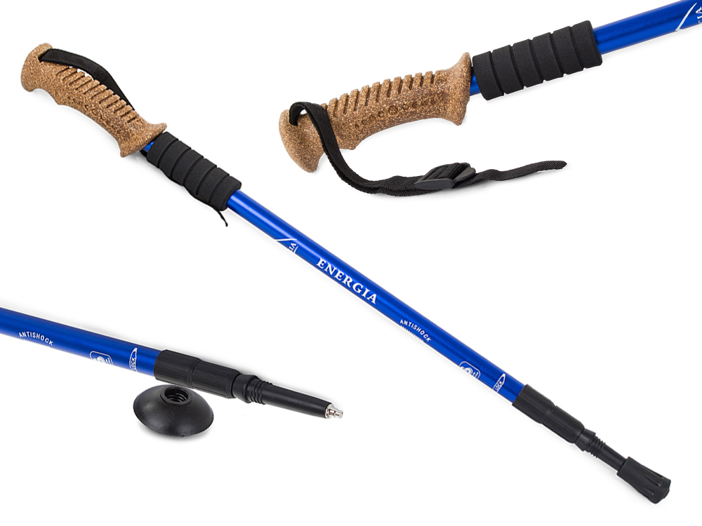 Cкандинавские палки телескопические 2шт. , Синий | Nordic Walking Pole Set (5)