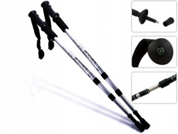 Nordic Walking Pole Set, Silver - скандинавские палки телескопические,...