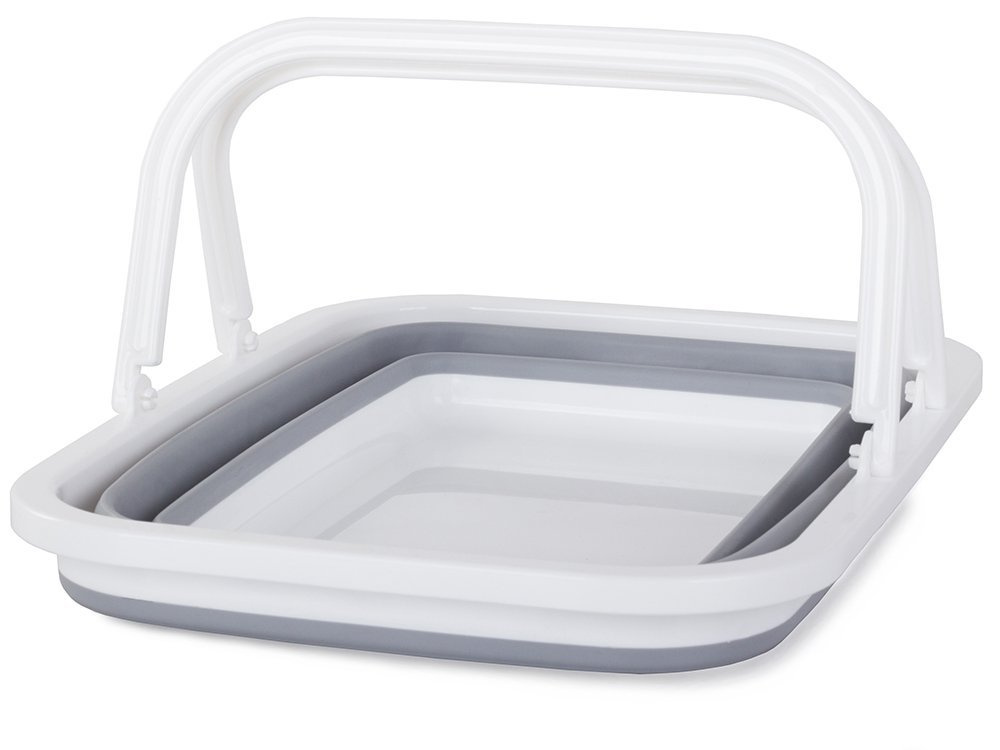 Силиконовая Складная Корзина Тазик с Ручками | Silicone Folding Basket Bowl with... (1)