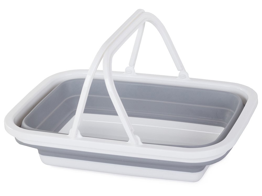 Силиконовая Складная Корзина Тазик с Ручками | Silicone Folding Basket Bowl with... (4)