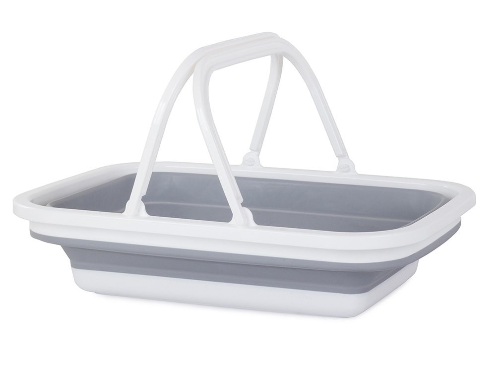 Силиконовая Складная Корзина Тазик с Ручками | Silicone Folding Basket Bowl with... (5)