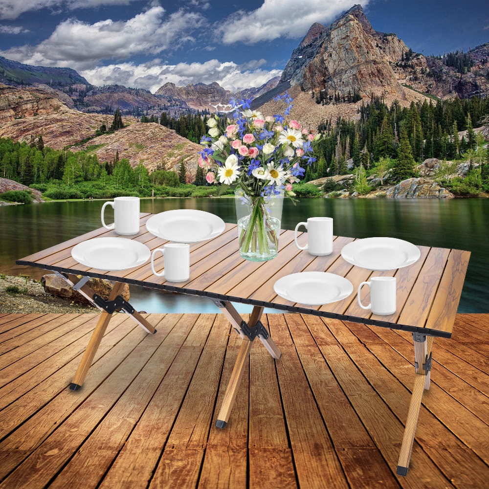 Алюминиевый складной стол для пикников, 120x60см | Aluminium Picnic Folding Table (3)