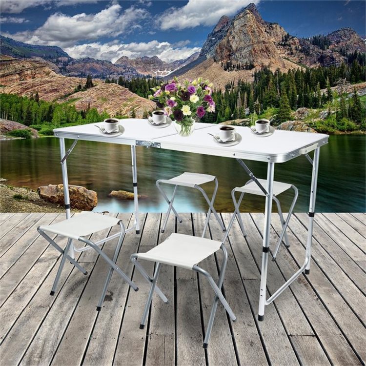 Садовый столик для пикника с 4 стульями | Foldable Garden Picnic Table with 4 Chairs (3)
