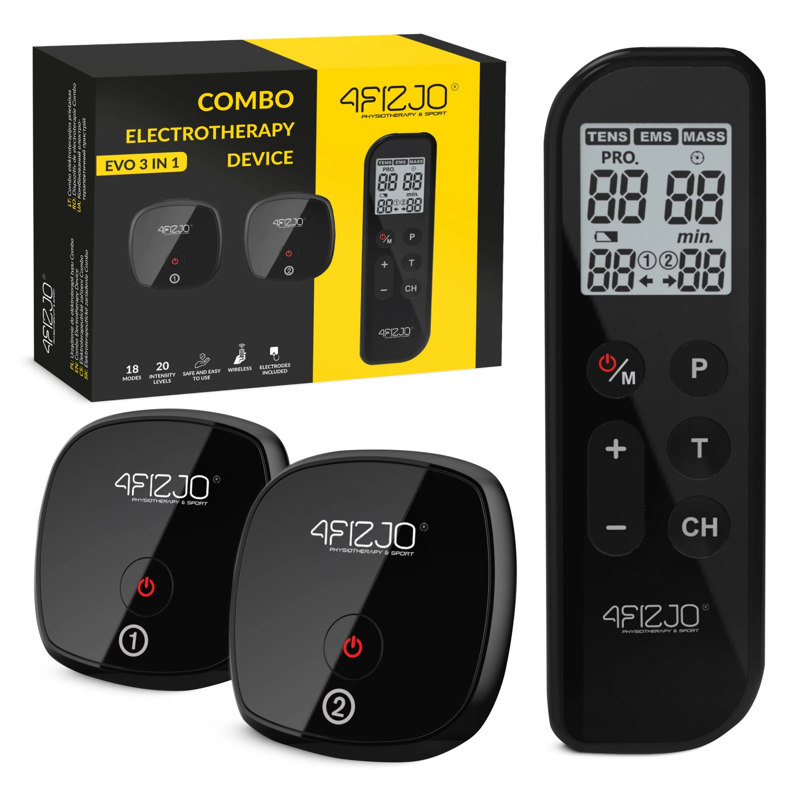 Беспроводной миостимулятор 3 в 1 4FIZJO Combo EVO для мышц