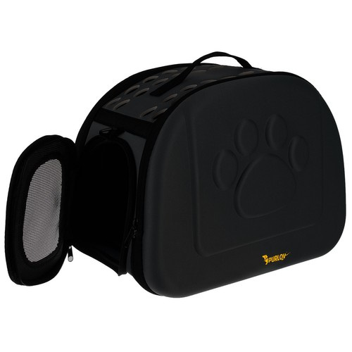 Складная сумка-переноска для кошек и собак до 6 кг, черная (1)