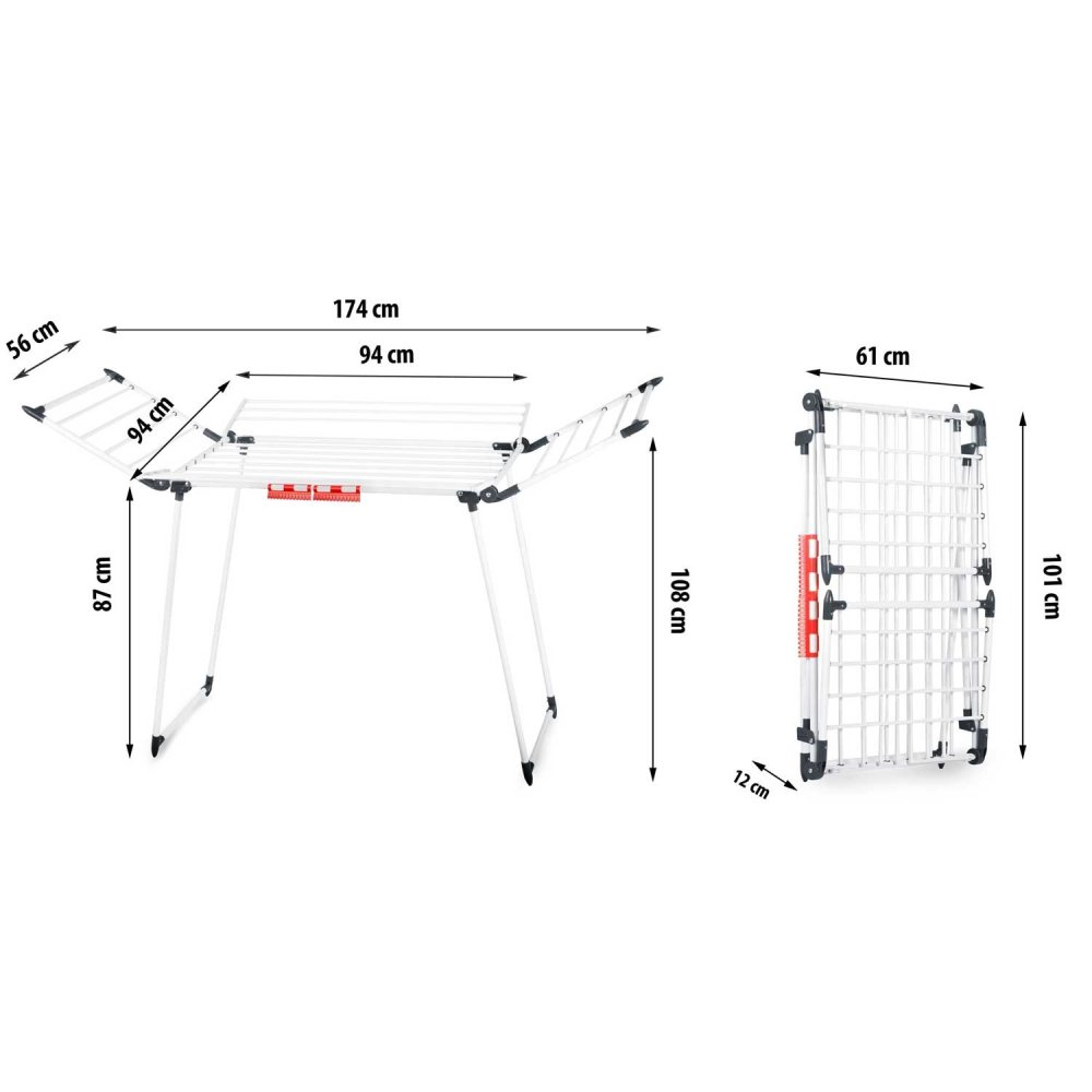 Сушилка для белья Massido Lina напольная раскладная 22 м, белая (3)