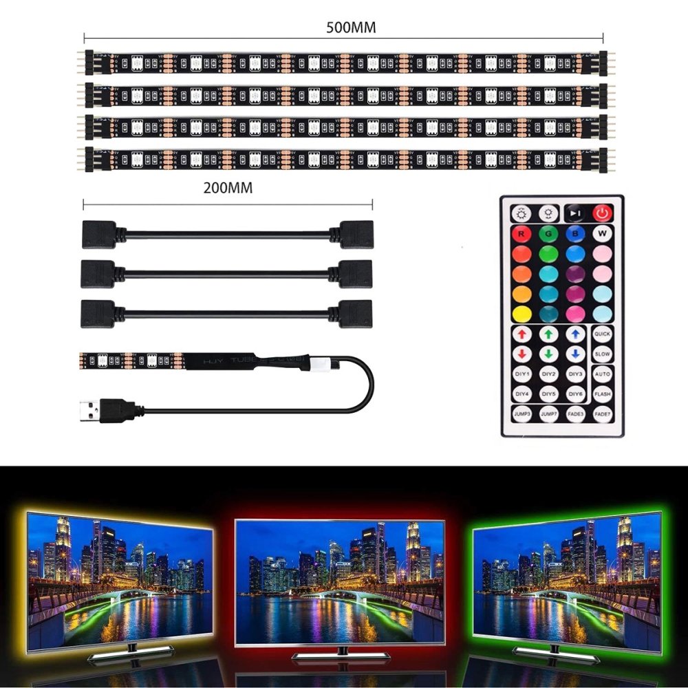 TV Backlight USB RGB LED Light Strip with Remote Control, 2m | Умная Светодиодная Лента (6)