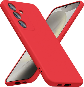 Samsung Galaxy S25+ Plus ( SM-S936 ) Matt Silicone Color Case Cover, Red | Чехол Обложка Бампер Кабура для Телефона