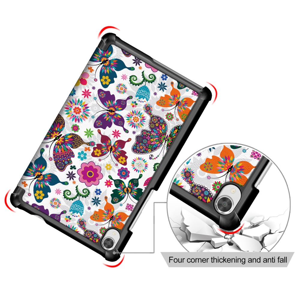 Lenovo Tab M8 8.0'' (2nd Gen) Printing Surface Tri-fold PU Leather Smart Cover Case, Pretty Butterflies Pattern |... (0)