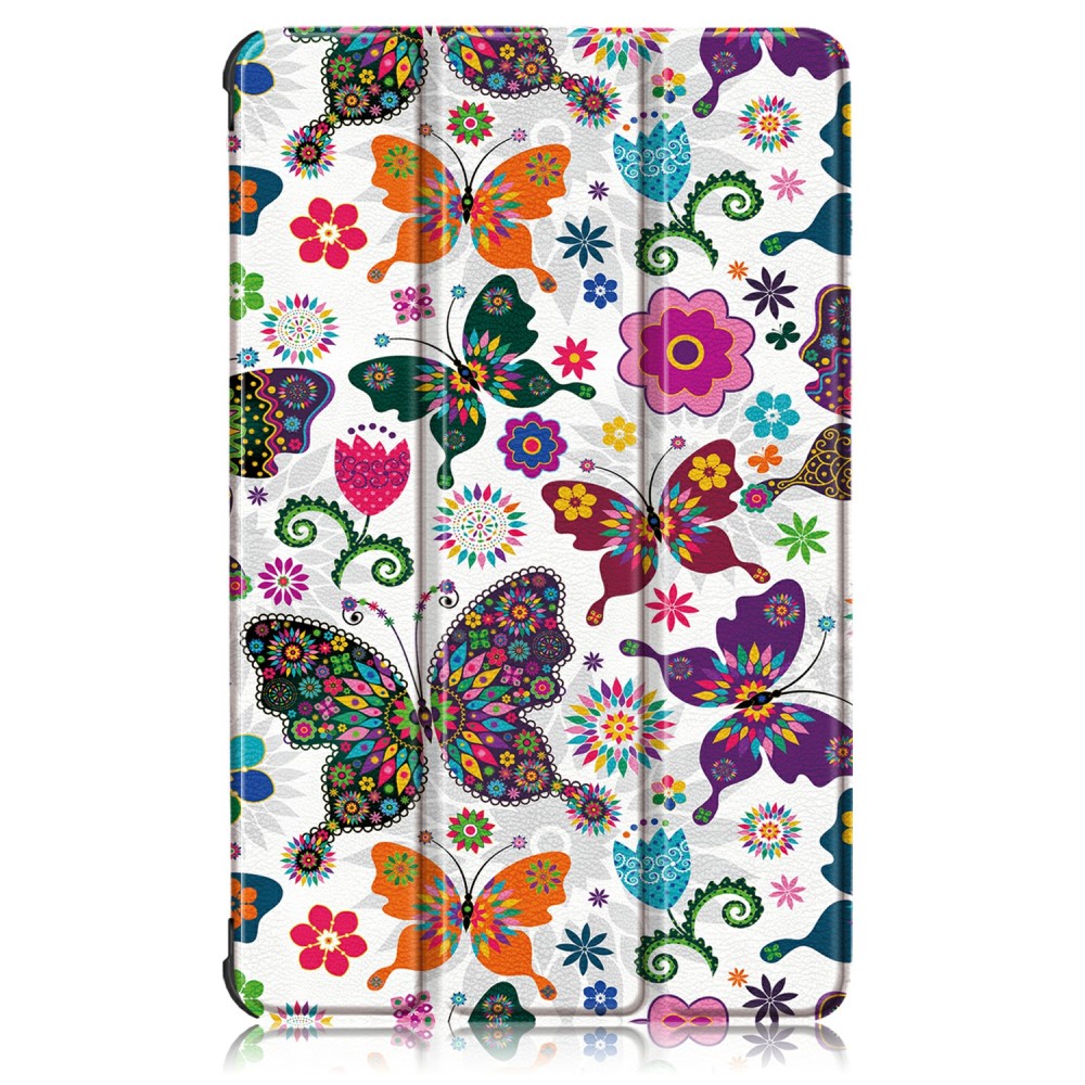 Lenovo Tab M8 8.0'' (2nd Gen) Printing Surface Tri-fold PU Leather Smart Cover Case, Pretty Butterflies Pattern |... (2)