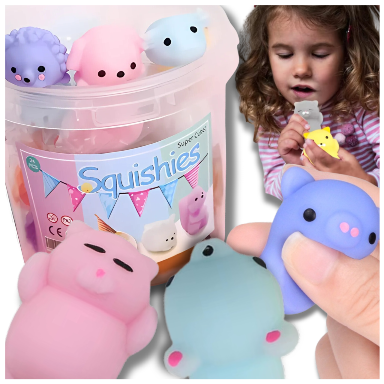 Набор сквишей Mochi Squishy 12 шт, игрушки антистресс для детей