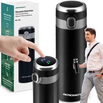 Вакуумная бутылка, термос 450 мл Berdsen BD-786, Чёрный | Vacuum Bottle Thermos