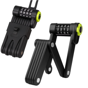 Складной велосипедный замок с кодом TRIZAND 25733, черный