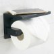 Держатель для туалетной бумаги с полочкой, Белый-Золотистый | Toilet...