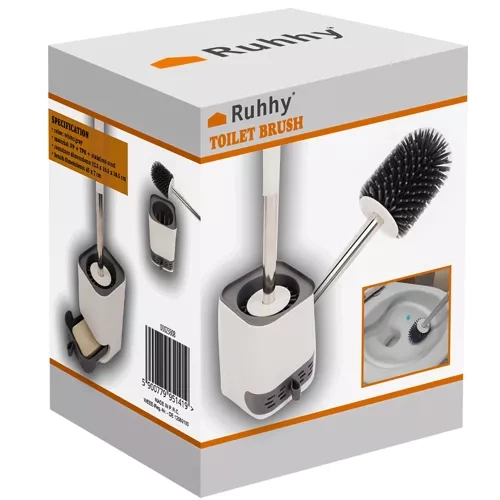 Силиконовый ершик для унитаза Ruhhy 23808 с подставкой и пинцетом,... (0)