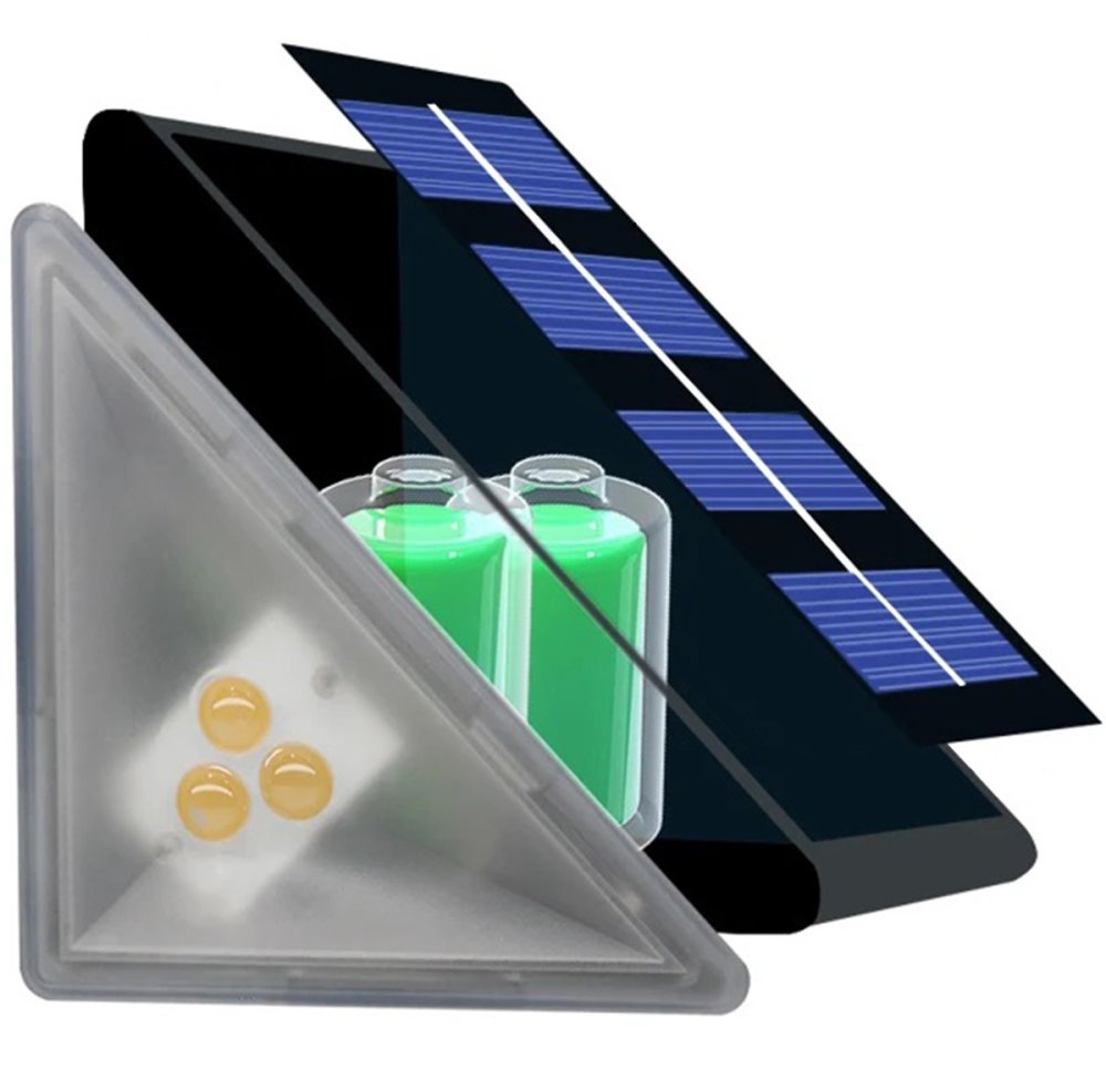 Солнечные светодиодные светильники для лестниц 2 шт, черные (1)