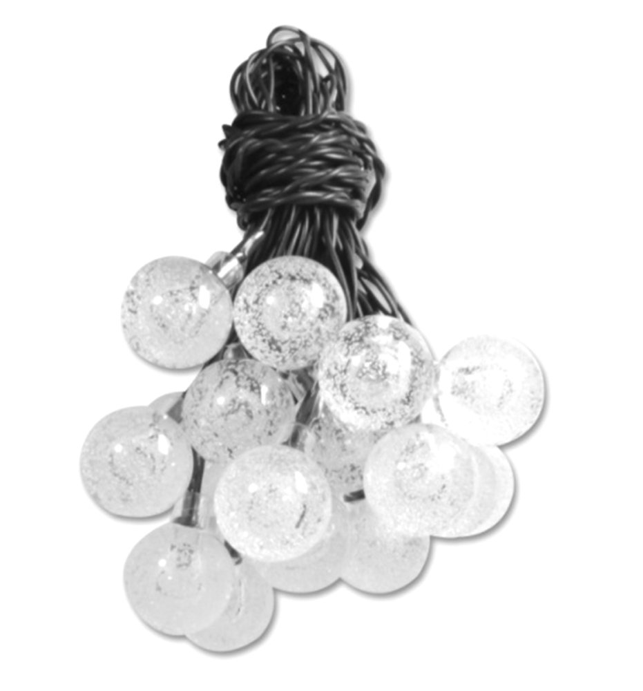 Садовая солнечная гирлянда 20 LED, 4,85 м, разноцветная, черная (0)