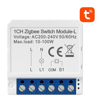 1-канальный умный модуль выключателя ZigBee Avatto LZWSM16-W1 без нейтрали,...