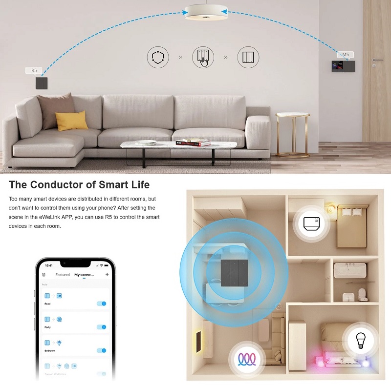 Умный настенный переключатель Sonoff R5 и контроллер сценариев,... (1)
