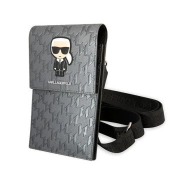Сумка Karl Lagerfeld Ikonik Karl Monogram Patch для телефона - серебро