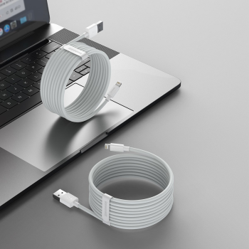 Baseus Simple Wisdom USB to Apple iPhone Lightning Cable, 2.4A 1,5m set of 2 pcs., White | Провод для...
