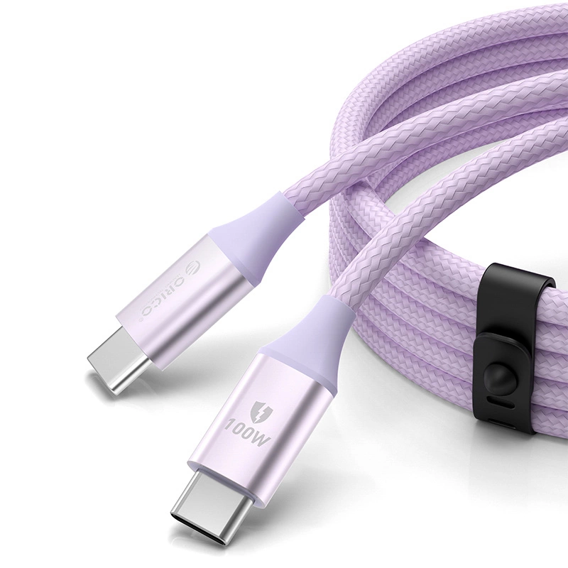 Кабель USB-C - 1 м 5A 100 Вт фиолетовый
